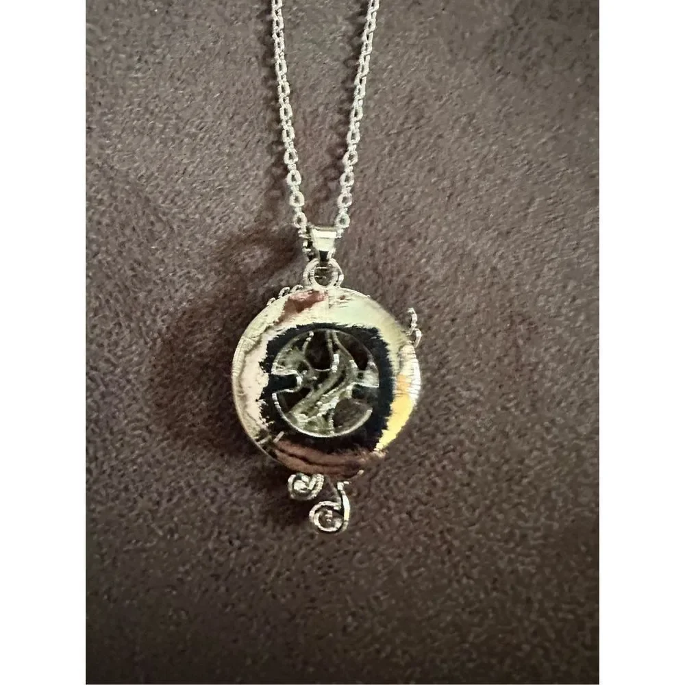 Necklace and journal / Vintage looking Phoenix bronze journal 100 pages